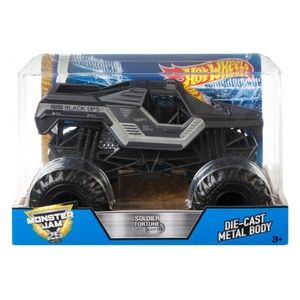 Monster Jam Large Hot Wheels Soldier Fortune Black Ops Die-Cast Metal Body NEW